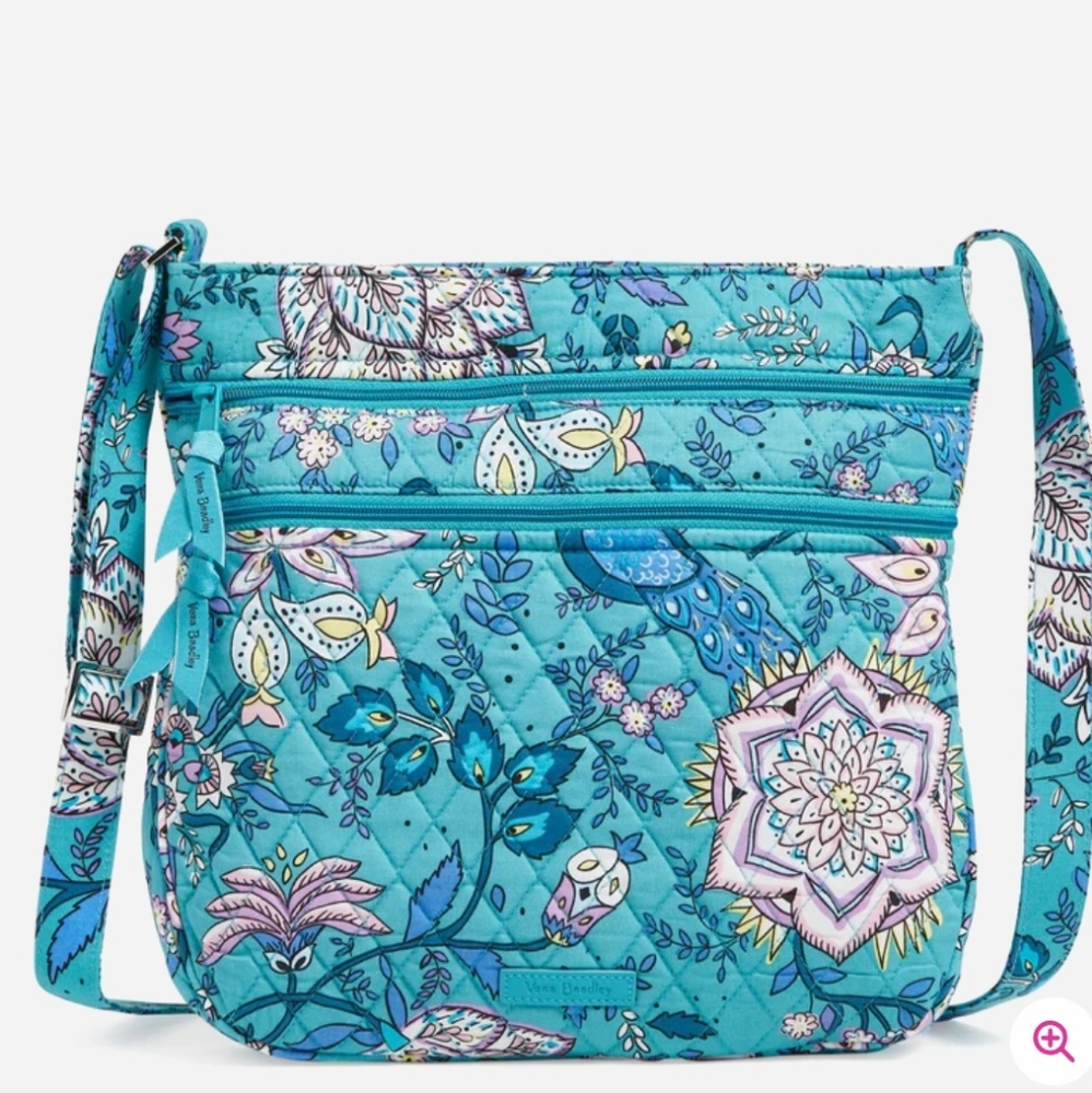 Vera Bradley Peacock Garden Trio Zip Hipster